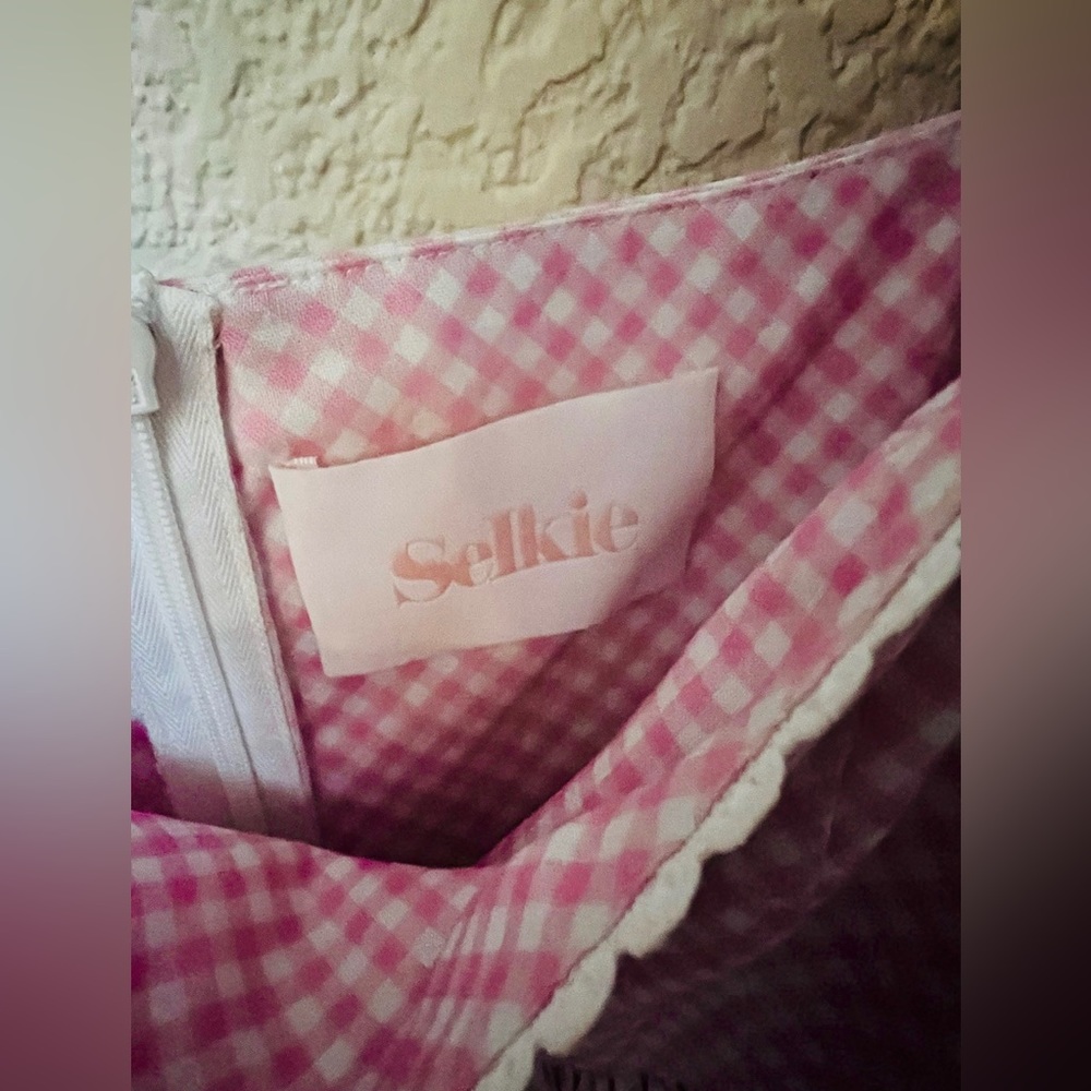 Selkie Ice Cream Gingham French Puff Dress - Picture 6 of 7